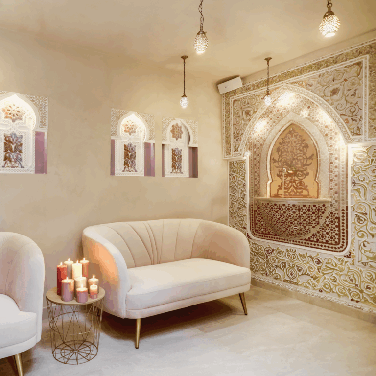 salle de repos, hammam or, les bains d'alia à bagneux, près de paris.